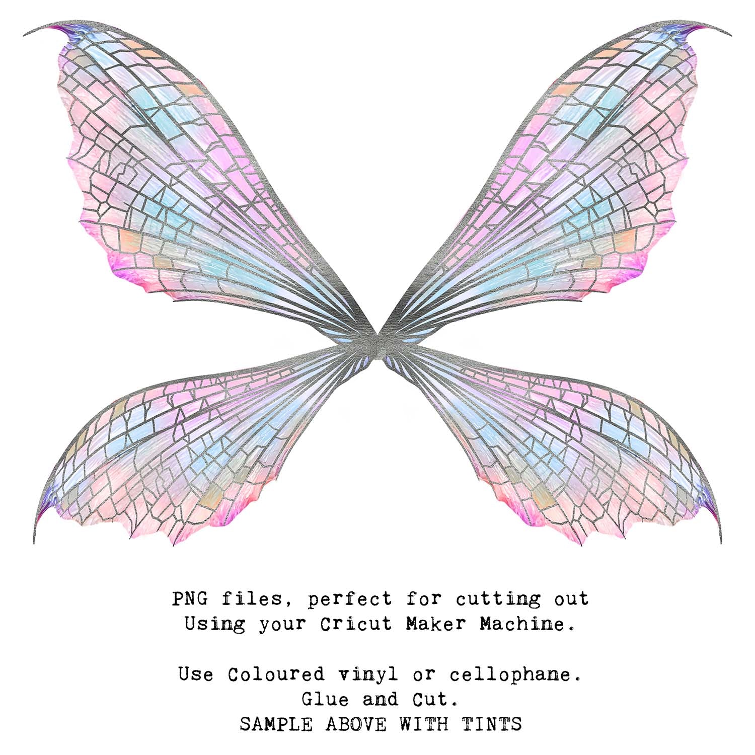 SVG & PNG Fairy Wing files for Cricut or Silhouette Cameo Cutting Machine. To create wearable fairy wings, in adult or children sizes.  Use this clipart design for Halloween Costumes, Fantasy or Cosplay or photography. These are Individual Wing Pieces, for you to cut and assemble. This is a digital product.